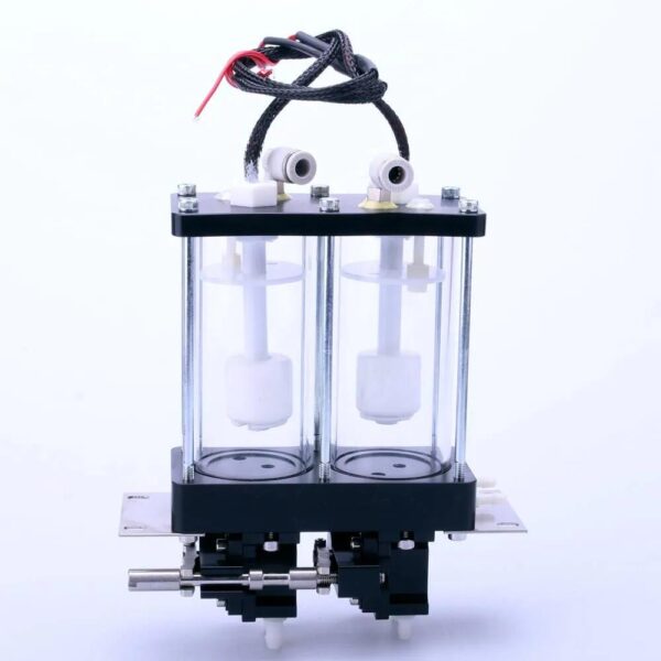 Inkjet Printer Double Glass Sub Tank 90mm POM Sub Tank with Circulation Double Valve